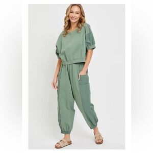 Olive Green Balloon pants set